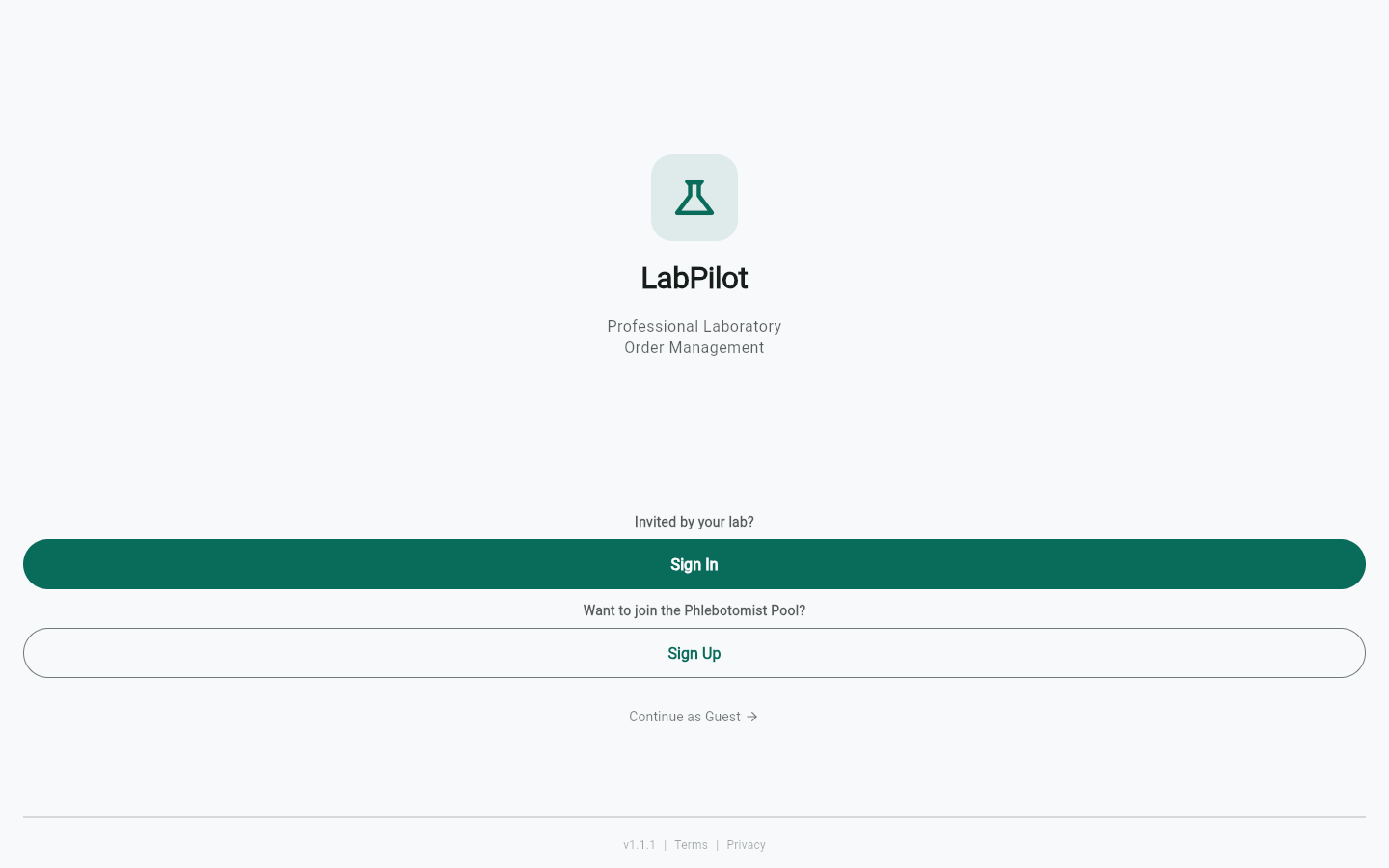 Desktop app entry screen