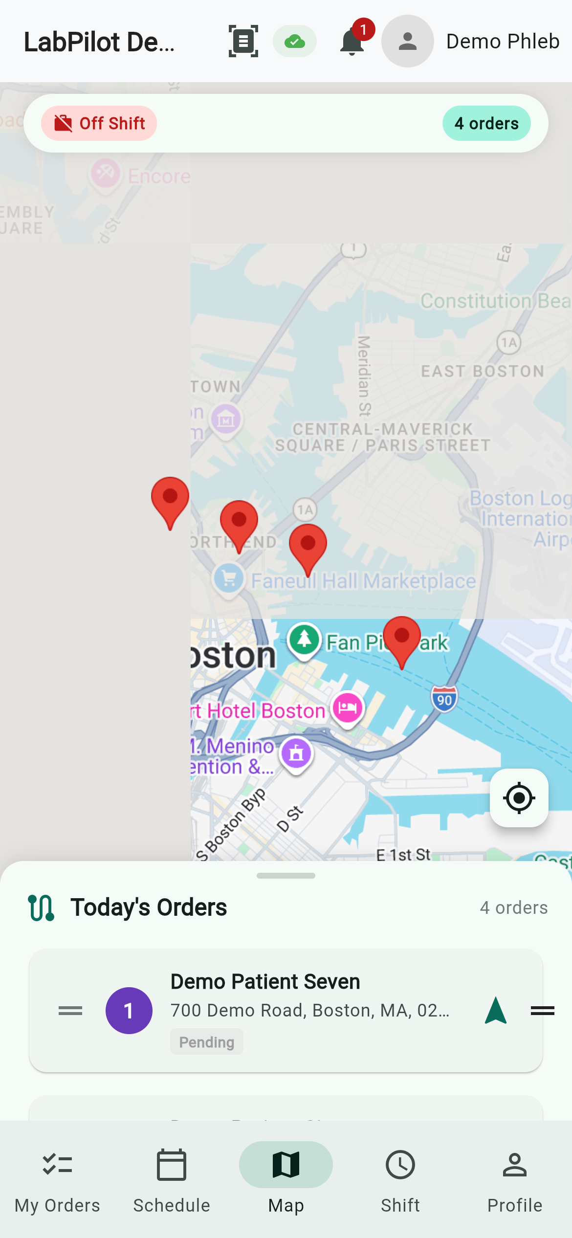 Mobile field worker map